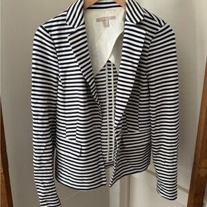 Banana Republic Navy and White Striped Blazer